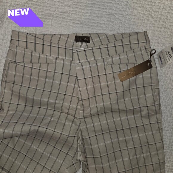 ✨ DEREK LAM 10 CROSBY | Dress pants plaid flat front straight leg career - Picture 5 of 6